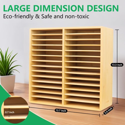 walowalo Bamboo Marker Organizer for 280 Markers Durable Pencil Holder Desk Storage Extra Large for Artists Teachers Students Office Classroom Birthday Gifts No Assembly Required 28-Compartments
