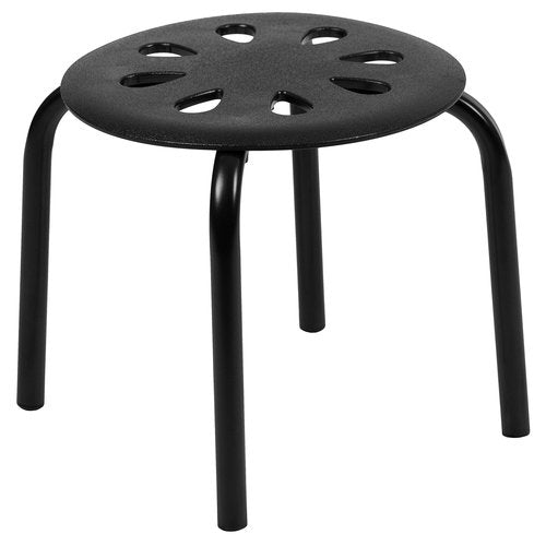 Flash Furniture Bentley Plastic Nesting Stack Stools, 11.5"Height, Black (5 Pack)
