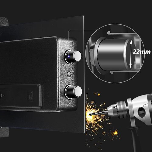 Biometric Home Safe, Fingerprint Gun Safe Lock Box,Money Box for Jewelry Handgun Cash Valuables,Perfect for Home/Office/Hotel, Black, 0.8 Cubic Feet