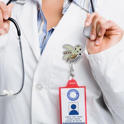 Skiennix 3pc Turtle Nurse Badge Reel - Cute Retractable Clip for RN, LPN, CNA & Medical Workers