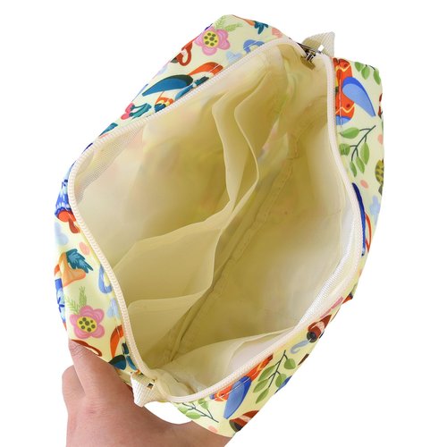 qianshan Multi-functional Portfolio Organizer, Waterproof Travel Pouch Zippered Case,Journal Supplies Storage Case for Notebooks, Make-up, Office Supplies.Yellow Teapot