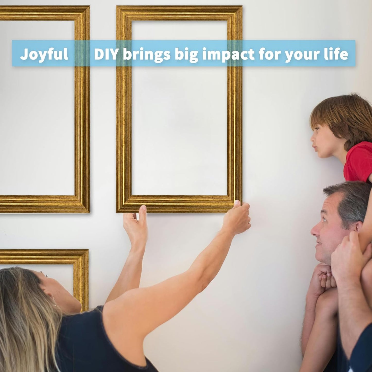 Art3d Wainscoting Panels Set - Pre-Cut Wall Molding for Easy Interior Décor | Antique Gold, 6 Pcs