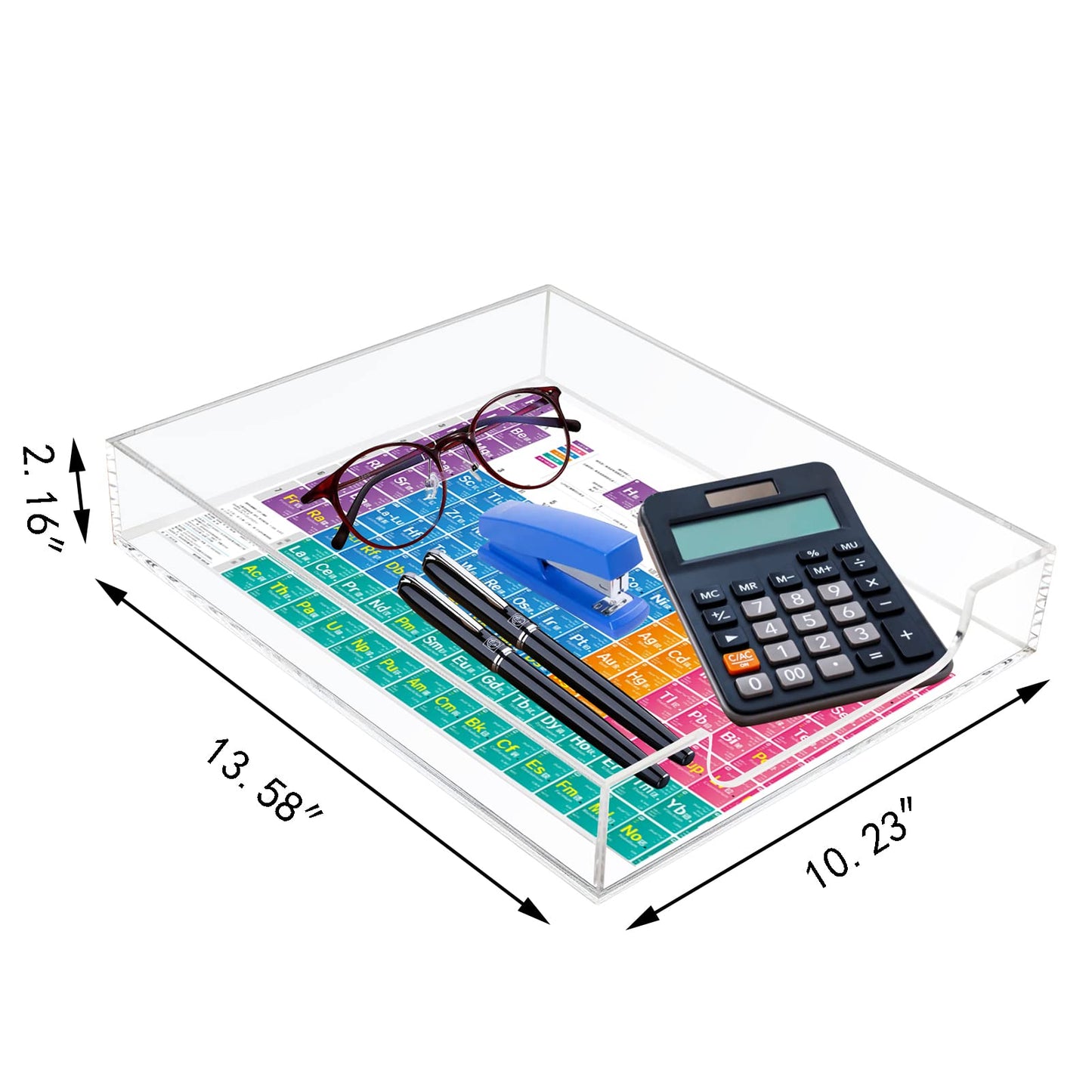 Tasybox Acrylic Letter Paper Organizer, Clear Desk Organizer Tray Stackable Desk Accessories Tray for School Home Office Supplies
