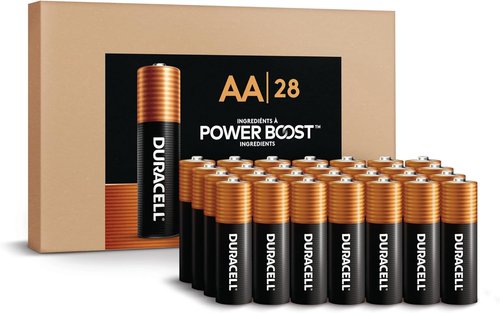 Duracell Coppertop AA Alkaline Batteries - Long-Lasting Power Boost | 28 Count Reclosable Pack