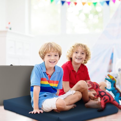 Riakrum 12 Pcs Floor Cushions Classroom, 15 Inch Flexible Floor Seating with Handle for Kids Waterproof Soft Foam Square Cushions Seating for Classroom Home School Kindergarten