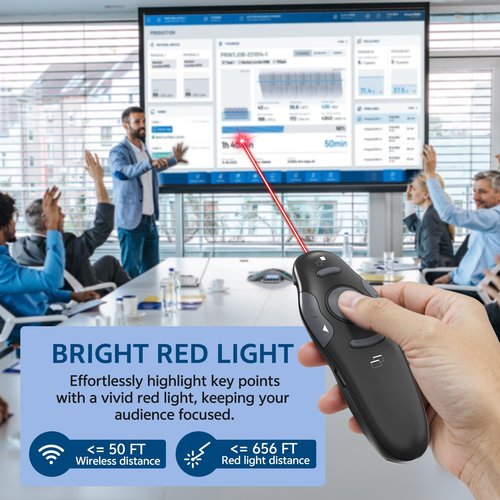 [2 in 1 USB C + Rechargeable] Presentation Clickers, Powerpoint Clicker Wireless Presenter Remote, Presentation Pointer PPT Slideshow Advancer Remote Control Slide USB Clicker for Computer, Mac