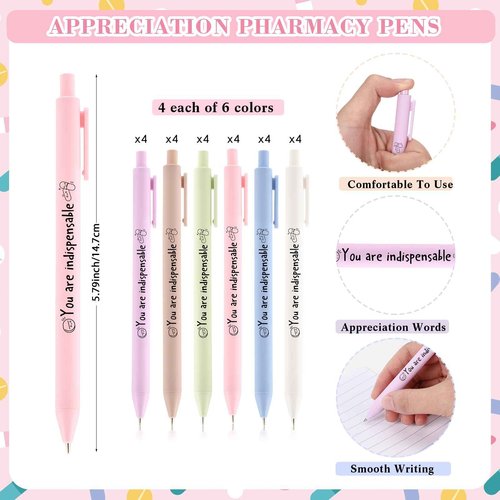 Sayglossy 48 Pcs Pharmacy Appreciation Gifts Christmas Pharmacy Technician Gifts Sets Pharmacist Spiral Notebooks with Appreciation Pens for Medical Assistants Students
