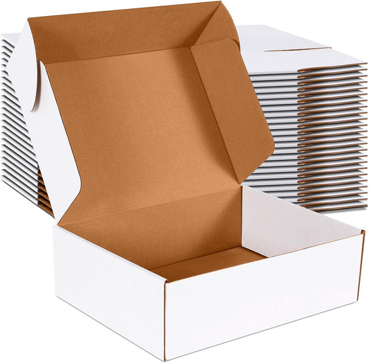 White Corrugated Cardboard Shipping Boxes by [Brand Name] - Set of 20 | 12x9x4 Inch for Mailing, Packing & Storage