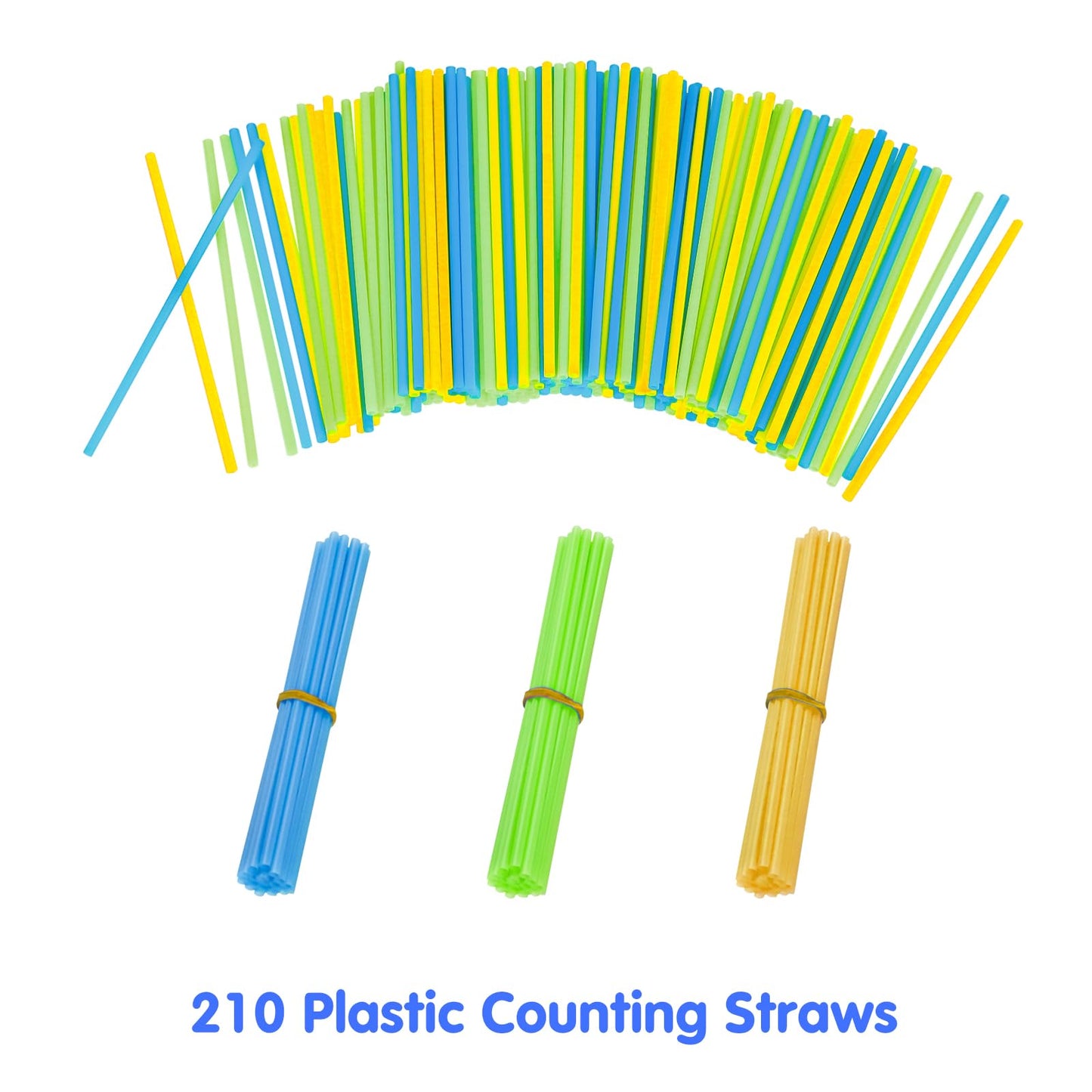 AUVCAS Place Value Pocket Chart & Counting Caddie - Math Manipulatives for Kindergarten, Preschool & Homeschool Classroom (Includes 210 Straws, 30 Number Cards & 4 Headers) - Red