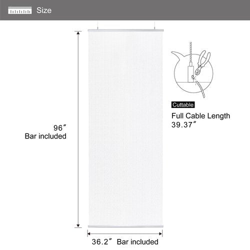 DECOLAB Hanging Dividers, Privacy Sheer Hanging Panel Partition for Home, Office, Living Room, Studio, Ceiling Suspension, Space Saving, 36”W x 96”L, Set of 2, Mist