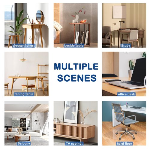 2 Sets 18X36 Inch Clear PVC Table Protector Rectangular Plastic Desk Table Pad Mat for Office Computer Wood Furniture Coffee Kitchen Sofa Side Table Media Stand Countertop Protective Cover Waterproof