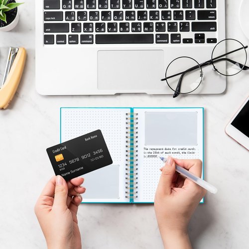 Onesky 2Pcs Business Card Organizer, Credit Card Organizer, Large Notes Area for You to Record any Information about the Card, Suitable for Business/Credit/Gift Cards, Capacity:128 Cards(GREEN+ BLACK)