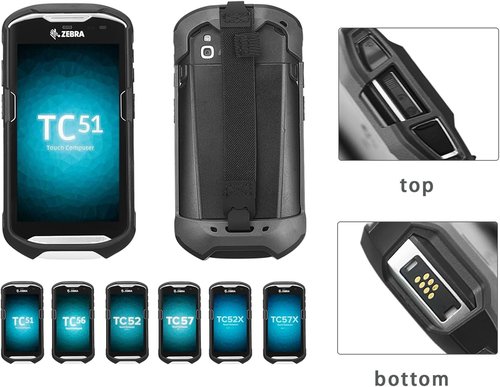 IYOUBOL Rugged Protective Bumper Case with Hand Strap for Zebra TC51/TC52/TC56 - Black