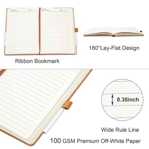 Principal Lines 12 Pack Lined Journal Notebook - A5 Hardcover Notebooks 192 Pages, 100 GSM Thick Paper Journal, 8.3 x 5.7 inches, Journals for Writing, School Supplies, Office Supplies