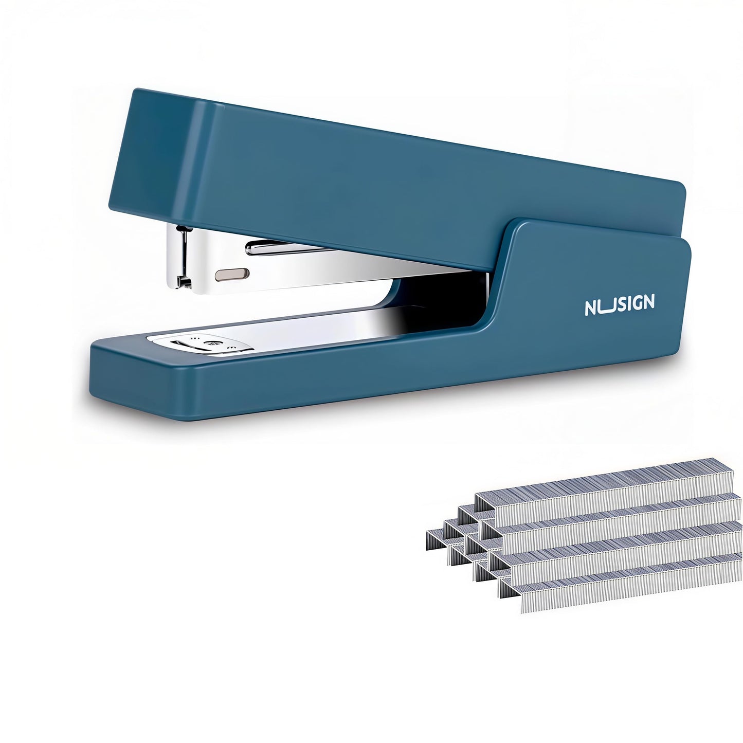 Desktop Stapler, Office Stapler 25 Sheet Capacity with 1000 Staples, Non-Slip for Office, School, Family, Gift (Cyan)