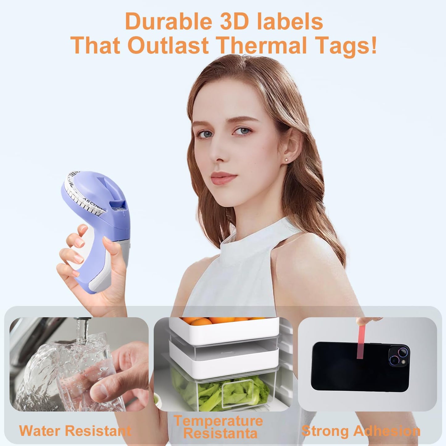 YUECOLOUR Embossing Label Maker Machine with Tapes, Portable Retro Embossed Label Maker Writer, Mini Embosser Label Maker with 5 Black Rolls Embossing Label Tapes (Purple)