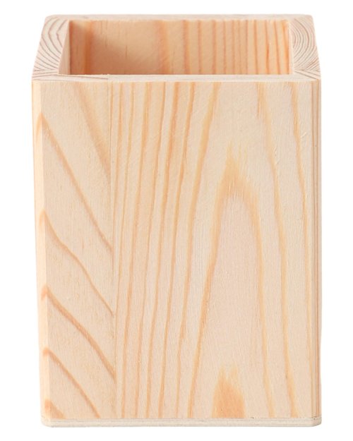 Xhqsulsclac Pen Cup Holder 12pcs Pine Square Pen unfinished Holder 3.1X3.1X3.9in Pencil Holder Multipurpose Pencil Cup Wooden DIY Pen Holder Desktop Organizer for Office Home