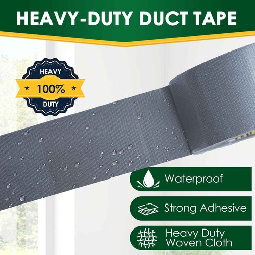 10 Pack Duct Tape Heavy Duty Waterproof, Sliver Duct Tape Bulk 1.88 Inch X 90 Ft, Strong Adhesive for Indoor Outdoor Tear By Hand