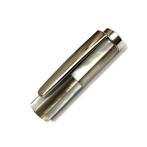 HHA Handmade mother of pearl ballpen from Vietnam- ideal gift for man/woman at work (grey/white)