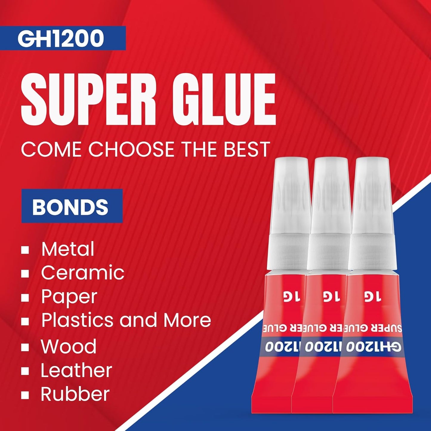 1 Gram (Pack of 24) Single Use Super Glue All Purpose - Superglue - Ca Glue Thick & Strong Adhesive for DIY Craft, Ceramics, Frame, Leather, Metal Etc