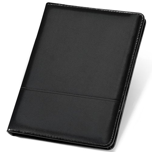Konper Classic Padfolio/Junior Portfolio Folder Case, Business A5 Binder Organizer Notepad for Men Women, 5 x 8 Writing Pad Included,Black.