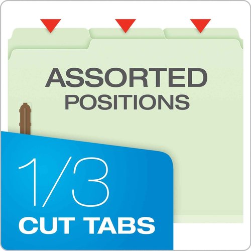 Pendaflex Pressboard Fastener Folders, Letter Size, Light Green, 2" Expansion, 1/3 Cut, 25/BX (17181) (Pack of 2)