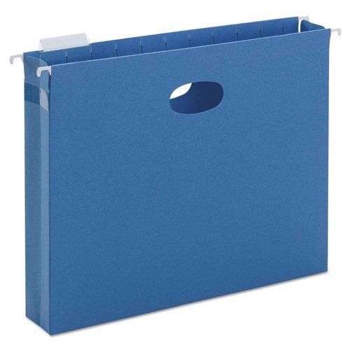 Smead Hanging Pocket with Full-Height Gusset, 2” Expansion, 1/5-Cut Adjustable Tab, Letter Size, Sky Blue, 25 per Box (64250)