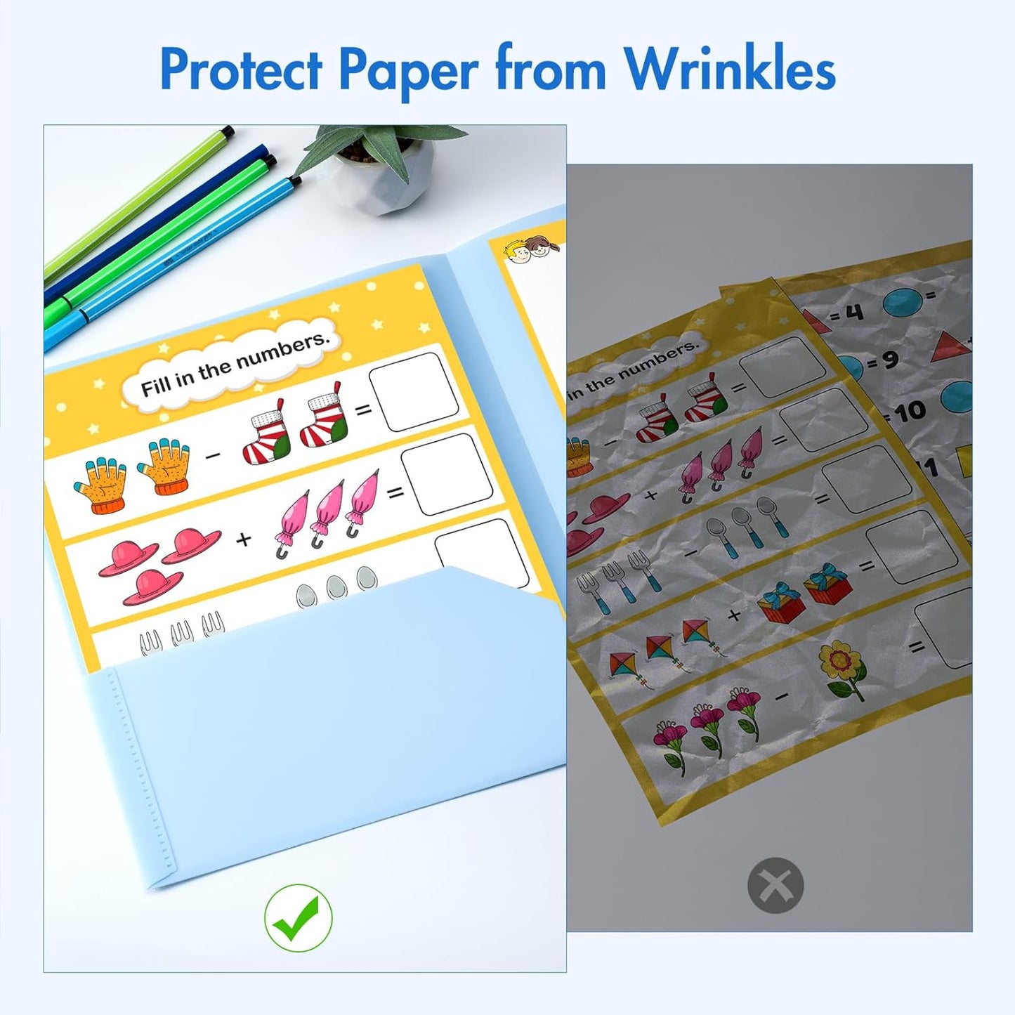 BEYGORM 8-Pack Plastic Folders - Cute Pastel Homework Organizers with Pockets | Letter Size, 2 Pocket Design