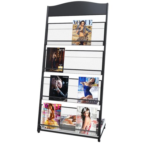 Kroey floor magazine rack brochure display stand for offices and public reception area，literature rack with 4 Universal wheels (59"×27"×14")