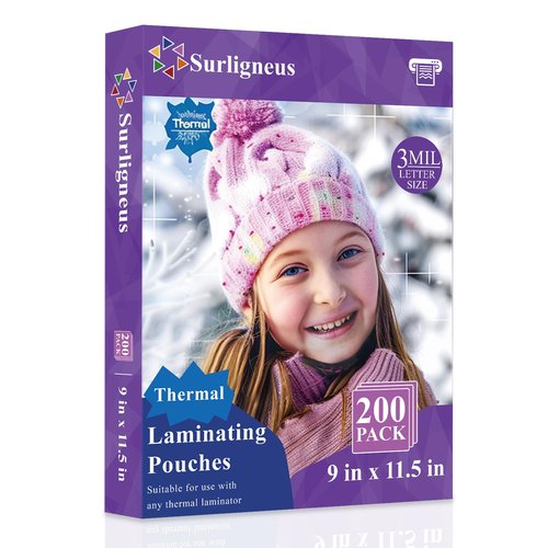 Laminating Sheets 8.5 x 11, 200 Pack Thermal Laminating Pouches 3 mil, Clear Thermal Laminating Plastic Paper Laminator Sheets, Clear Laminate Sheets Fits Letter Size 8.9" x 11.4"Classroom Must Haves.