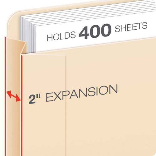 Pendaflex File Jackets, Letter Size, Manila, 2" Expansion, Reinforced Straight-Cut Tabs & File Folders, Letter Size, 8-1/2" x 11", Classic Manila, 1/3-Cut Tabs in Left, Right, Center Positions