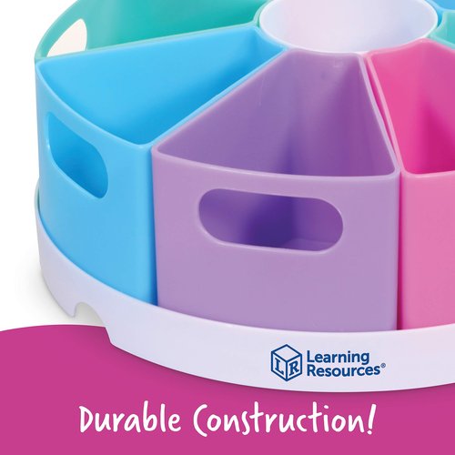 Learning Resources Create-a-Space Storage Center - Pastel, Homeschool Storage, Nursery Organizer, Fits 3oz Hand Sanitizer Bottles, Classroom Craft Keeper, 10 Piece Set