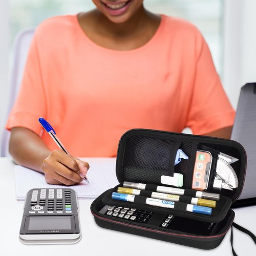 ZUJFPL Hard Graphing Calculator Case Compatible with Texas Instruments TI-84 Plus CE/TI-84 Plus/TI-Nspire CX II CAS/TI-Nspire CX II/TI-83 Plus/TI-85/TI-86/TI30xs/TI36X Pro/TI 34 Calculator - Black
