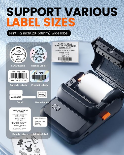 Ponek Label Maker Machine - Versatile Address & Barcode Printer with 4000 Icons | Ideal for Home, Office & School