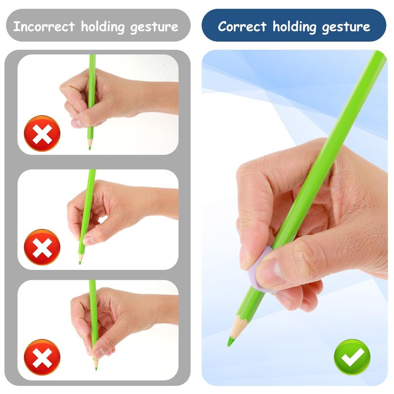 Ymapinc 7PCS Ergonomic Pencil Grippers, Soft Pen Grips for Comfort and Hand Fatigue Relief, Universal Fit for Pencils and Pens