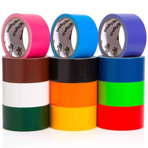 Craftzilla Rainbow Colored Duct Tape - 15 Yards x 2 Inch - 12 Pack Colored Duct Tape Variety Pack for Arts