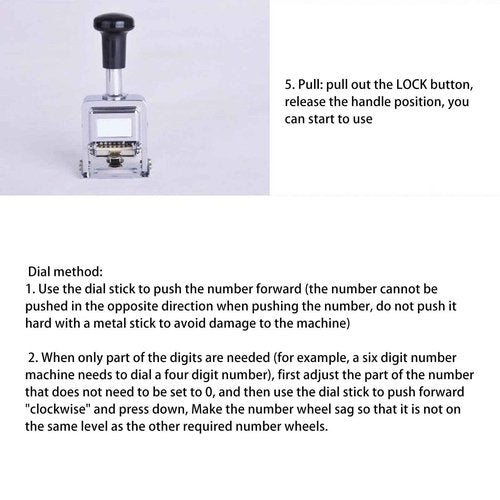 6 Digits Self Ink Number StampAutomatic Transposition Numbering Machine, Automatic Numbering Machines for Office Equipment School Supplies Office Supplies