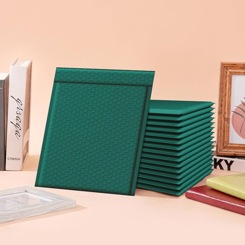 Fuxury Bubble Mailer - 8.5 x 12 Forest Green Padded Envelopes | 250 Pack, Self-Seal & Water Resistant