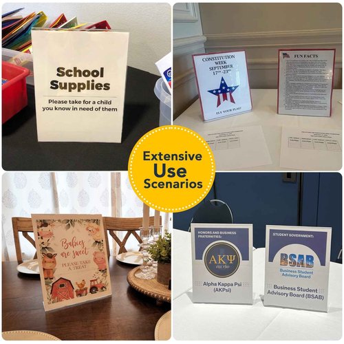 SVOPY Acrylic Sign Stand Holder - 8.5x11 Inches Plastic Acrylic Literature Holders, 12 Pack Sign Holders Suit for Flyer, Magazine, Pamphlet, Booklet Display