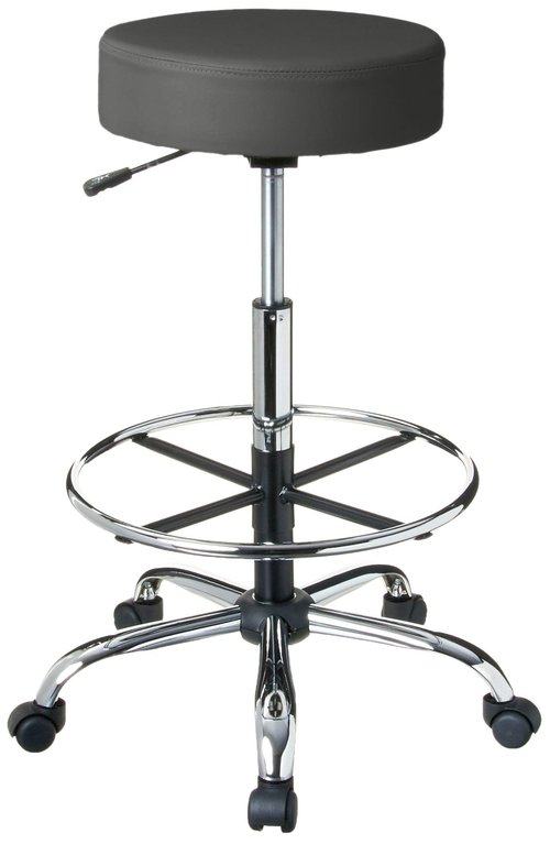 Boss Office Products Adjustable 16" Drafting Stool, Grey