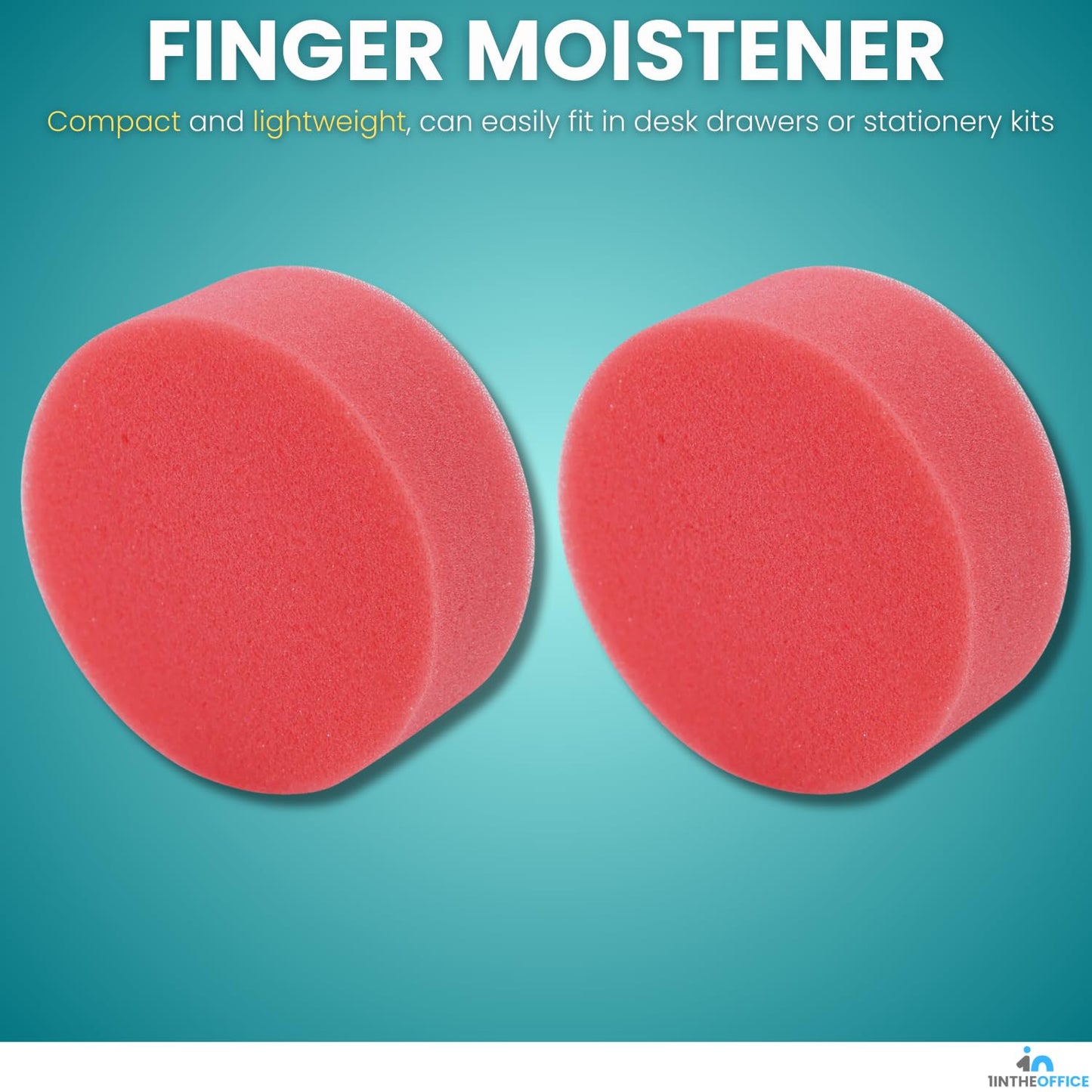 1InTheOffice Sponge Cup Moistener, Fingertip Paper Moistener, Finger Moistener for Paper (2 Pack)