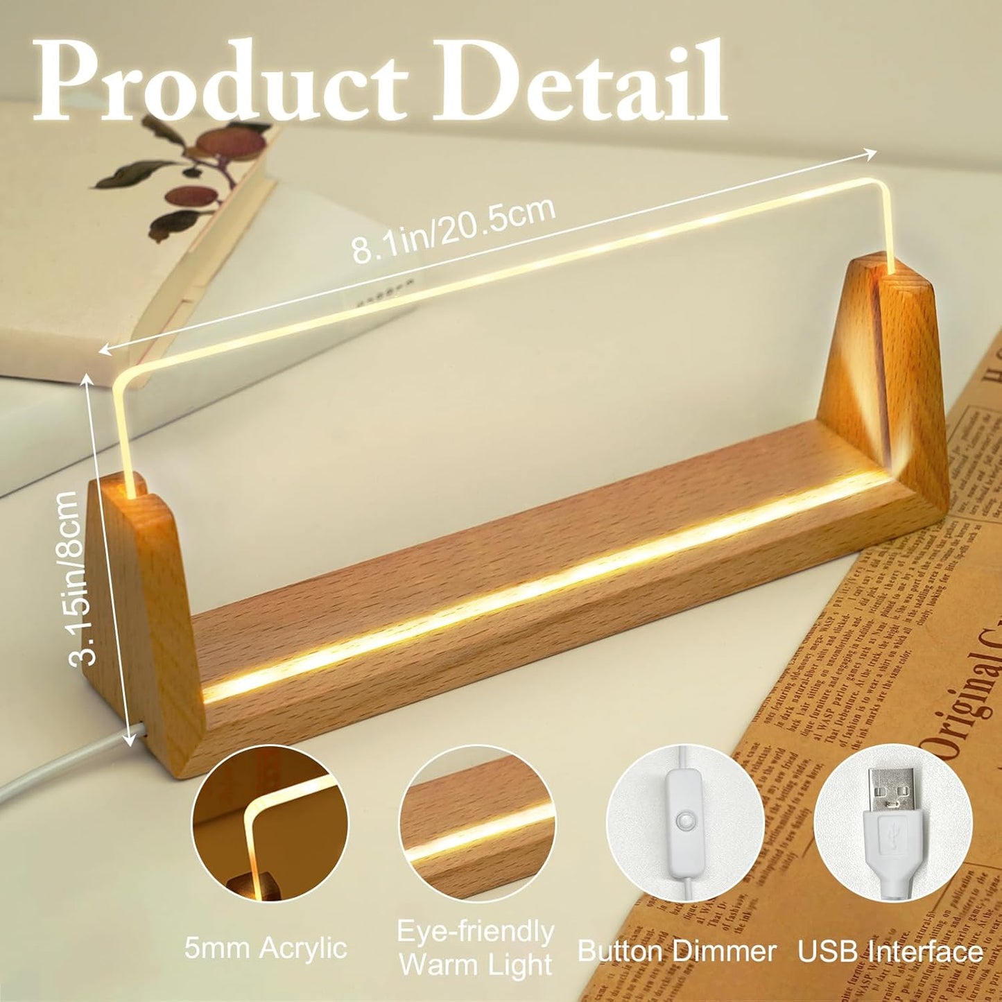 Skiennix Custom Name Plate - Personalized Light-Up Acrylic Desk Sign | Unique Office Gift for Boss & Coworkers