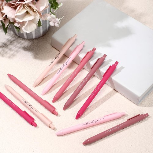 Dispowreath 50 Pcs Thank You Pens Bulk Pink Ballpoint Pens Party Favors for Women Coworker Employee Appreciation Gifts Back to School Teacher Nurse Wedding Bridal Shower Birthday Baby Shower Party