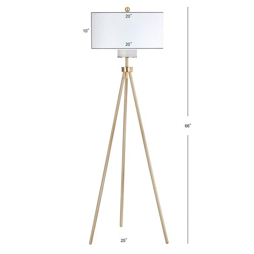 Safavieh Lighting Collection Enrica 66" Brass and Gold Floor Lamp