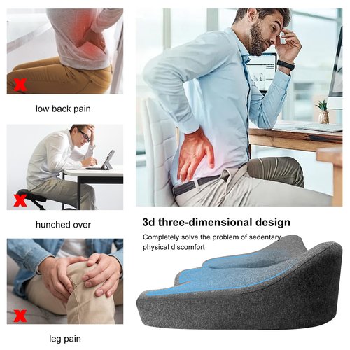 CARHOT Minimalist Memory Cotton Seat Cushion - Pressure Relief for Office Chairs, for Senior Citizen,The Cushion lab,Pressure Relief Cushions for Sitting (Dark Gray)