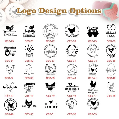 Terwex Custom Egg Stamps for Fresh Eggs - Personalized Egg Stamp with Your Unique Branding Marker - Long Lasting Egg Stamper for Farm Chicken Coop Farmer Rancher Gifts - Chicken Coop Accessories