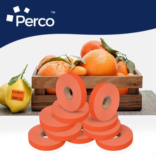 Perco Fluorescent Red Pricing Labels for Monarch 1115 Price Gun, 4 Sleeves - 60,000 Pricemarking Labels