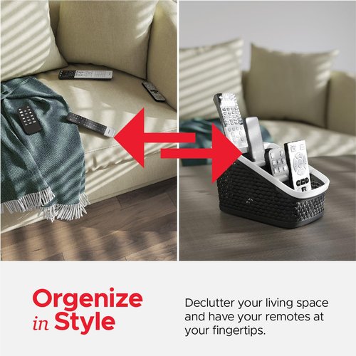 Remote Control Holder (Set of 2) Remote Caddy, TV Remote Control Organizer, 4 Compartment Remote Keeper Storage, Remote Organizer for Table, Desktop
