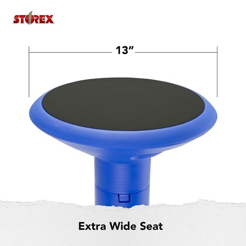 Storex Wiggle Stool – Active Flexible Seating for Classroom and Home Study, Adjustable 12-18 Inch Height, Blue (00301A01C)