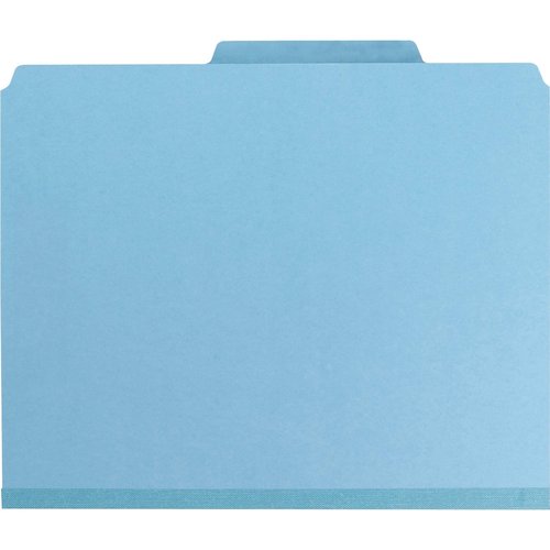 Smead Pressboard Classification File Folder with SafeSHIELD Fasteners, 2 Pocket Dividers, 2" Expansion, Letter Size, Blue, 10 per Box (14081)